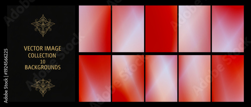 Collection of vivid red and soft pink gradient panels offset by an ornate black cover, perfect for romantic promotions, sales banners, or bold digital branding.