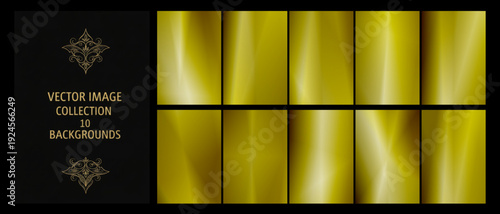 Deep olive metallic gradient backgrounds paired with an ornate black cover, creating a refined, luxurious style for packaging, invitations, and premium branding.