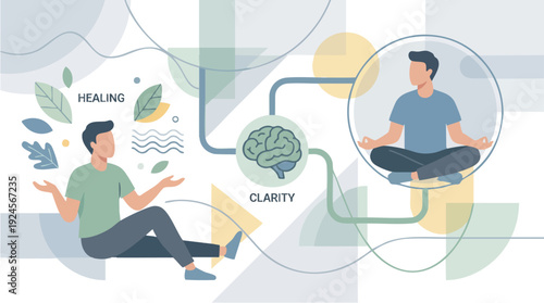 Man Meditating for Mental Clarity and Healing.