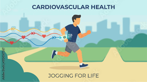 Man jogging for cardiovascular health and fitness.
