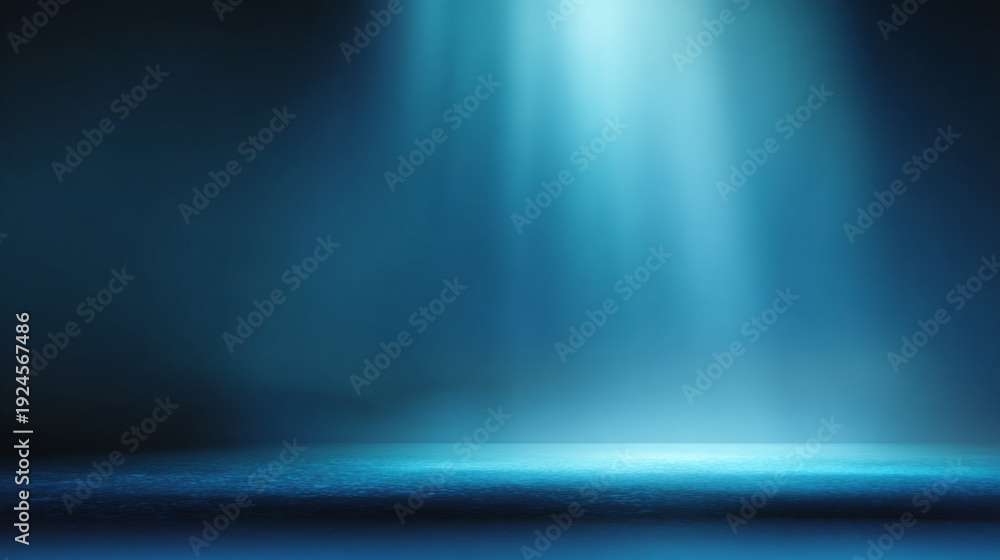 Obraz premium Blue background with smooth gradient. Soft spotlight lighting.