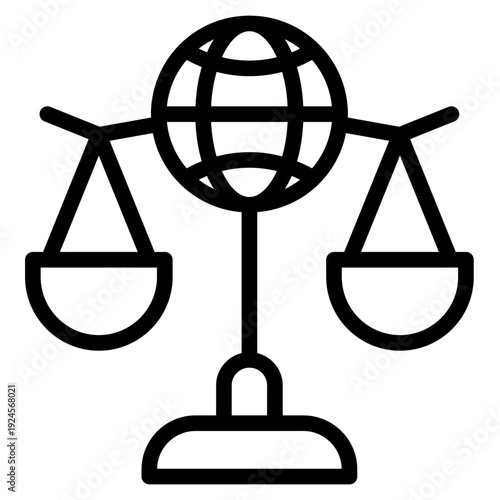 International law icon vector illustration