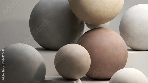 Abstract 3D spheres composition background