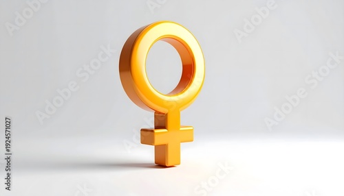 Female Gender Symbol 3d Render on a Minimalist White Background