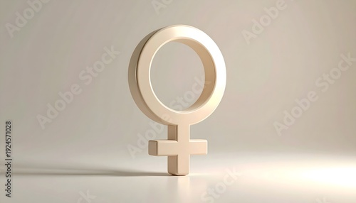 Female Gender Symbol Rendered in Modern Minimalist Studio Lighting