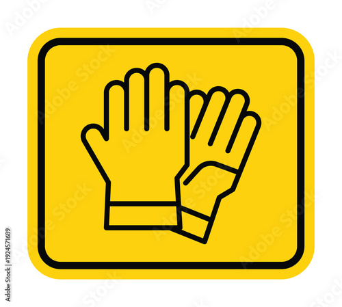 Safety Gloves Icon for Personal Protection and Safety Compliance Use