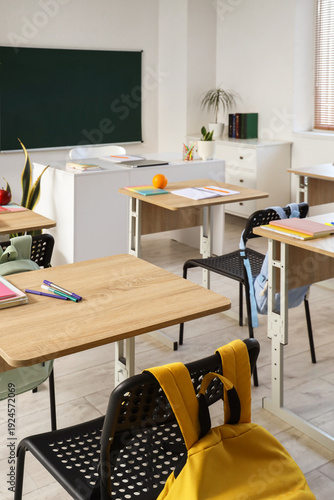 Interior of empty classroom...