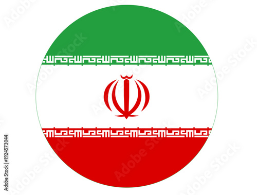 Iran flag circle located in western Asia vector illustration.