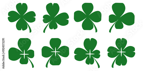 Clover leaf illustration in flat style. Clover leaf vector design symbolizes trust, hope, love, and good luck.	