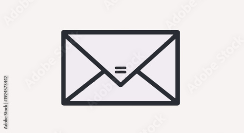 Conceptual graphic icon of an envelope with an equals sign, symbolizing balanced, fair, and equivalent digital communication for modern technology and UI design