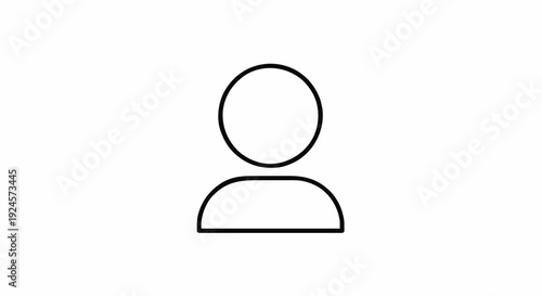 A simple outline icon representing a person, perfect for user profiles, avatars, and identification purposes in digital interfaces and designs