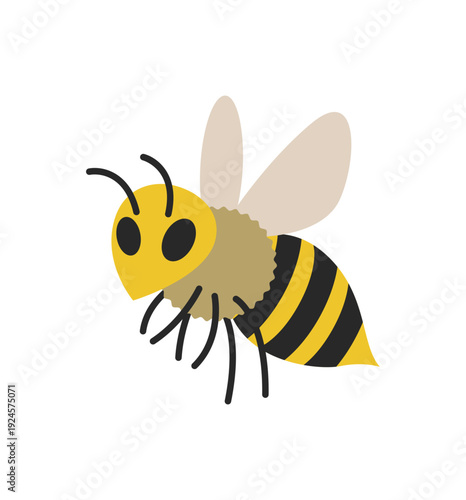 ミツバチのイラスト｜かわいい蜂のフラットベクター素材