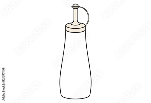 Oil Dispenser Bottle with Spout and Cap, Kitchen Condiment Container for Cooking, Salad Dressing or Olive Oil, Tableware and Food Preparation Concept Illustration