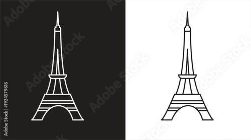 Eiffel Tower icon / Eiffel Tower in Paris. Flat icon for apps and websites, Suitable for websites, logos, apps, templates, and UI design. EPS10 with white background.

