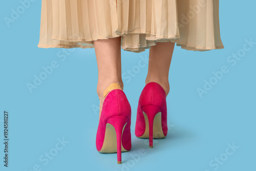 Legs of young woman in high...