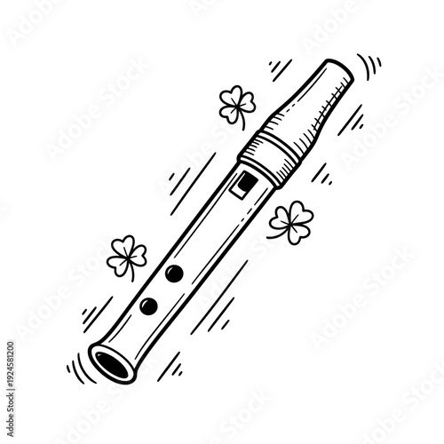 Black and White Recorder Instrument.