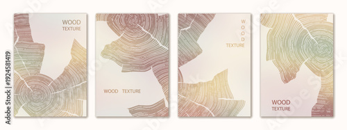 Brochure flyer design, vector background, set vertical a4 format, wood texture imitation