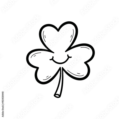 Wallpaper Mural Smiling Four Leaf Clover Illustration. Torontodigital.ca