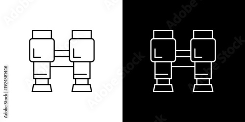 Clean line art icon of binoculars, perfect for depicting observation, exploration, and distant viewing in travel, adventure, and hobby-related digital designs