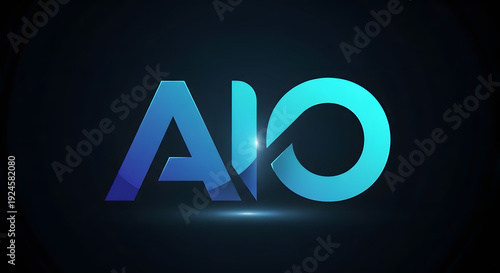 Modern typographic logo featuring the letters A I and O in a blue and teal gradient style