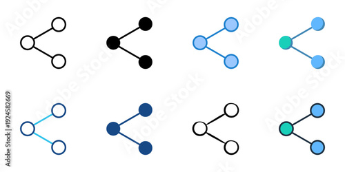 Share icons set multiple style collection. Editable stroke 
