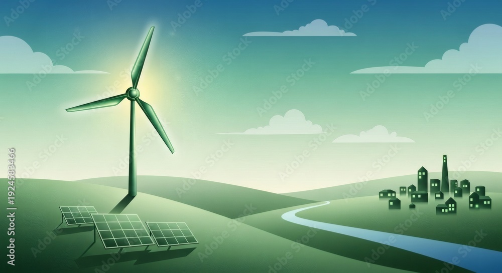 Obraz premium wind turbines farm