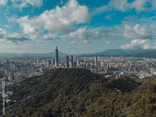 Wallpaper Mural Taipei Finacial District, capital city of Taiwan, with view of Taipei 101 Tower standing amid skyscrapers Torontodigital.ca