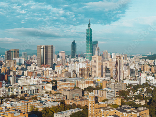 Wallpaper Mural Taipei Finacial District, capital city of Taiwan, with view of Taipei 101 Tower standing amid skyscrapers Torontodigital.ca