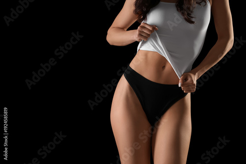 Pretty young woman in under...