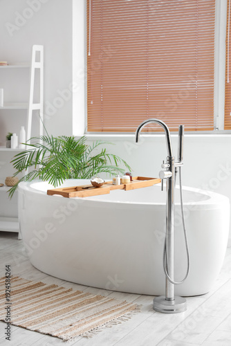 Modern bright bathroom inte...