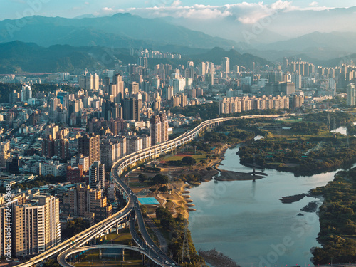 Wallpaper Mural Taipei Finacial District, capital city of Taiwan, with view of Taipei 101 Tower standing amid skyscrapers Torontodigital.ca