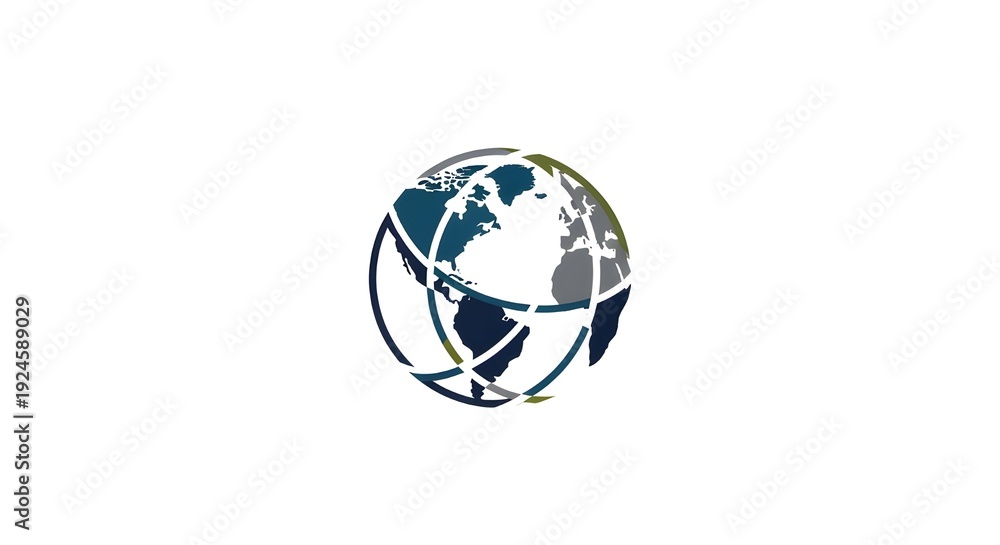 Fototapeta premium Modern global connectivity concept with stylized world map