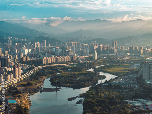 Wallpaper Mural Taipei Finacial District, capital city of Taiwan, with view of Taipei 101 Tower standing amid skyscrapers Torontodigital.ca