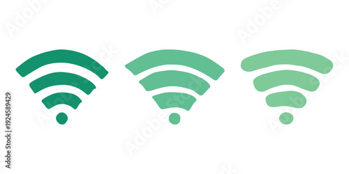 Set of hand drawn free wifi spot zone sign Public wi-fi area sign Wireless internet clipart in doodle style Single element for print, web, design, decor 3G, 4G, 5G, 6G, IoT