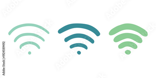 Set of hand drawn free wifi spot zone sign Public wi-fi area sign Wireless internet clipart in doodle style Single element for print, web, design, decor 3G, 4G, 5G, 6G, IoT