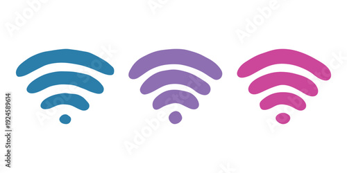 Set of hand drawn free wifi spot zone sign Public wi-fi area sign Wireless internet clipart in doodle style Single element for print, web, design, decor 3G, 4G, 5G, 6G, IoT