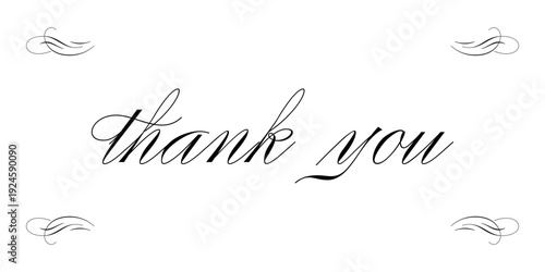 Thank You Vintage Ornamental Script Calligraphy Vector Design