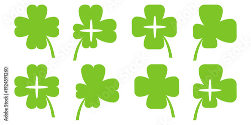 Clover leaf illustration in flat style. Clover leaf vector design symbolizes trust, hope, love, and good luck.