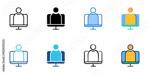 Webinar icons set multiple style collection. Editable stroke 
