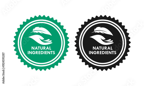 Green and black sensitive skin logo featuring a feather and hand icon. Professional vector stamp for dermatological, organic, and gentle skincare product branding.