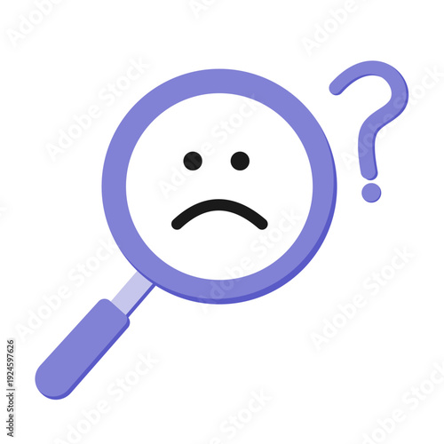 Search File Not Found Magnifying Glass Illustration