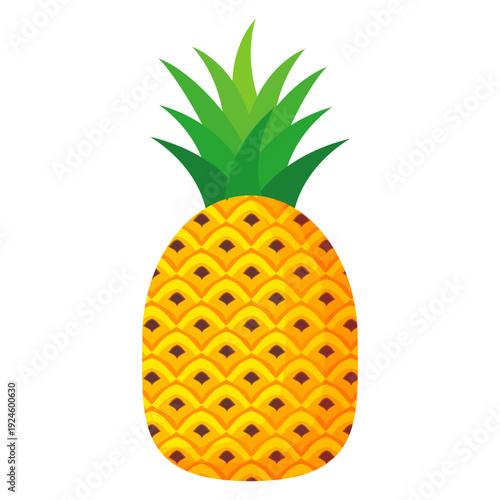 Fresh pineapple fruit illustration, summer pineapple fruit theme. Summer design for holiday promotion and printed on clothing.	
