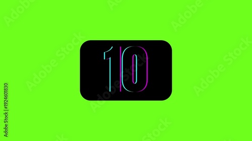 Countdown 0 to 60 Animation, Timer Icon, Count the Number, Black Counts Digits, Unique Countdown Time, Green Screen Background, Modern Countdown Video, Amazing Countdown and Unique Art Work