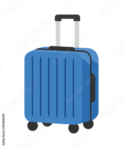ブルーのキャリーケース 旅行用スーツケース ベクターイラスト