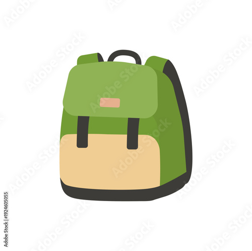 グリーンのリュックサック 旅行・アウトドア用バックパック ベクター