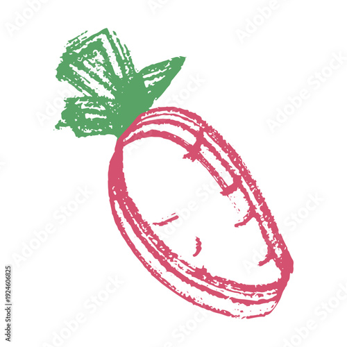 Hand drawn farm radish beet beetroot plant with green leaves Fresh vegetable doodle Healthy eco food Organic garden vegetarian food For design, print, packaging, decor, kids books