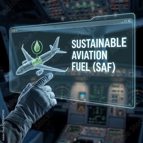 Sustainable Aviation Fuel SAF Technology Concept.