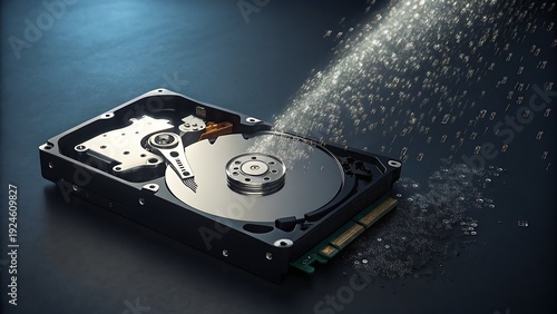 Hard Disk Drive with Digital Data Dissolving into Light Particles