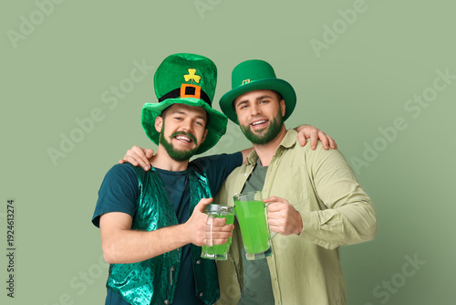 Young men in leprechaun hat...