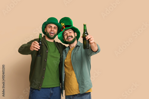 Happy young men in leprecha...